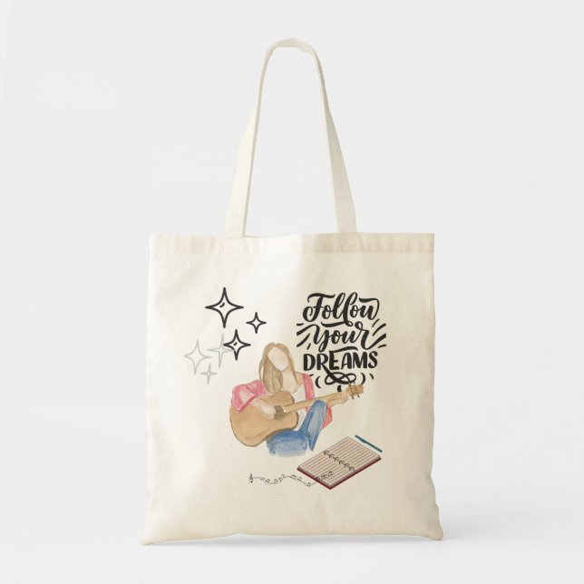Bolso De Tela guitar girl vibe (Frente)