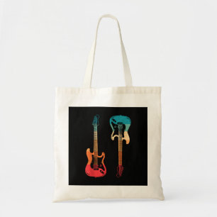 Bolso De Tela Guitarista de guitarra retro rock de guitarra de t