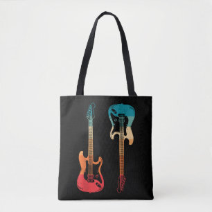 Bolso De Tela Guitarista de guitarra retro rock de guitarra de t