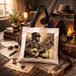 Bolso De Tela Guitarista de Steampunk