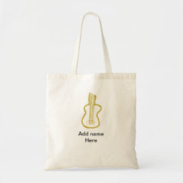 Bolso De Tela Guitarra acústica de brillo dorado agregar nombre 