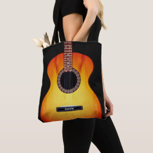 Bolso De Tela Guitarra Acústica Negra