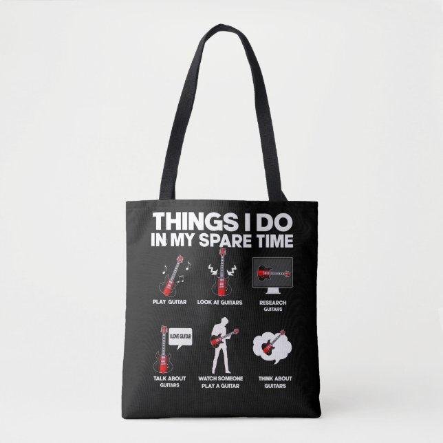 Bolso De Tela Guitarra adicta al músico Guitarista Music Lover (Anverso)