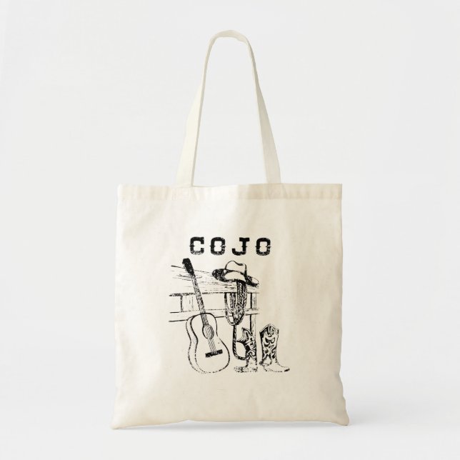 Bolso De Tela Guitarra De Guitarra De Cojo Blanco Y Negro Música (Frente)
