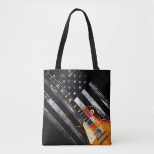 Bolso De Tela Guitarra eléctrica vintage de bandera estadouniden
