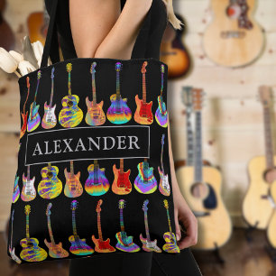 Bolso De Tela Guitarra Jugador Nombre Música Guitariana