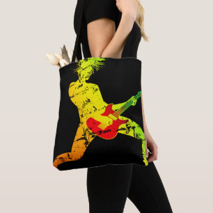 Bolso De Tela Guitarra Jugando Rocker