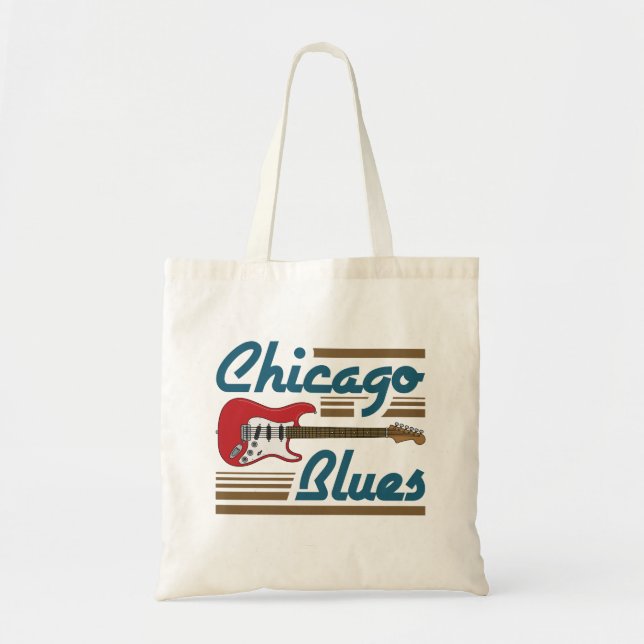 Bolso De Tela Guitarra musical del Blues de Chicago (Frente)