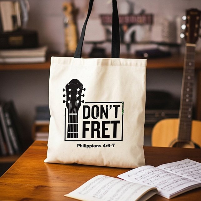 Bolso De Tela Guitarra no te preocupes (Philippians 4:6-7) (Subido por el creador)