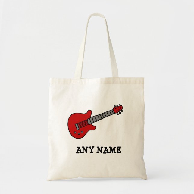 Bolso De Tela Guitarra roja de Rockin (Frente)