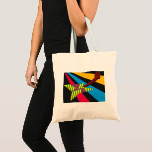 Bolso De Tela Guitarra vibrante con rayas geométricas