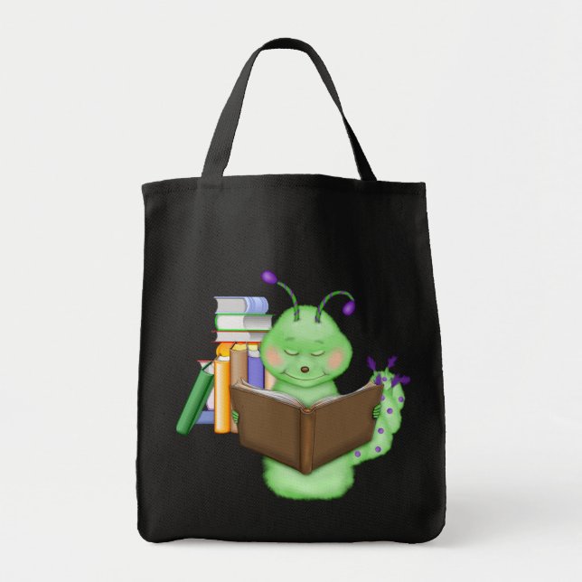 Bolso De Tela Gusano de biblioteca (Frente)