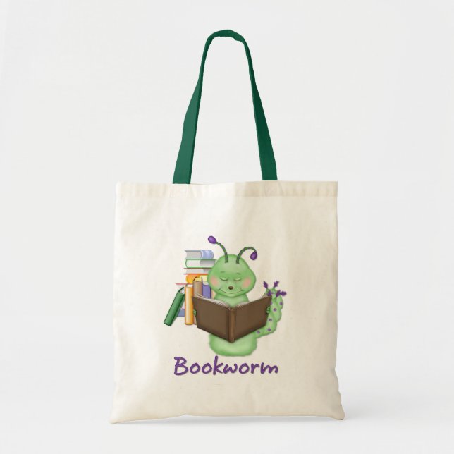Bolso De Tela Gusano de biblioteca (Frente)