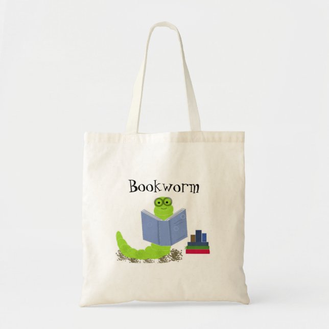 Bolso De Tela Gusano de biblioteca (Frente)