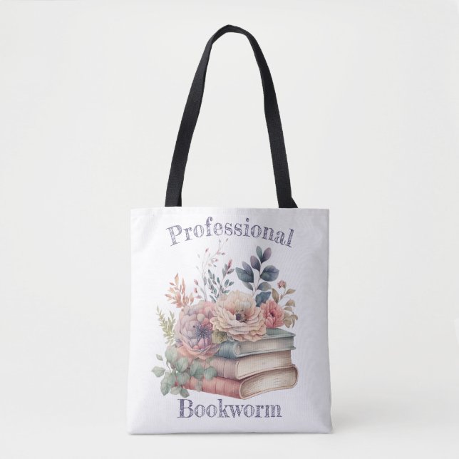 Bolso De Tela Gusano de libro profesional (Anverso)