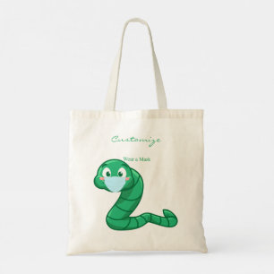 Bolso De Tela Gusano Kawaii Verde Thunder_Cove