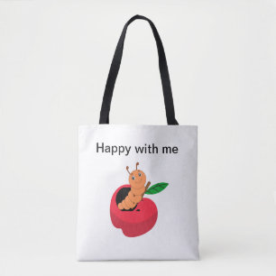 Bolso De Tela Gusano lindo feliz
