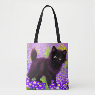 Bolso De Tela Gustav Klimt Black Kitten