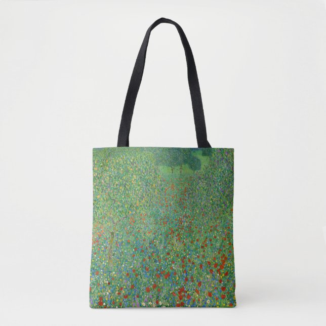 Bolso De Tela Gustav Klimt - Campo de amapola (Anverso)
