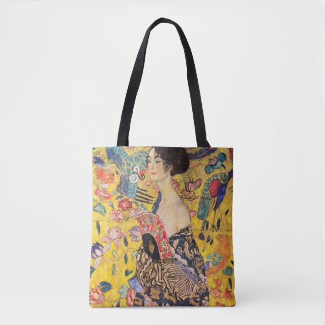 Bolso De Tela Gustav Klimt - Dama de fans (Anverso)