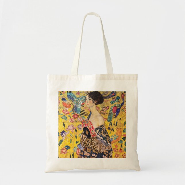 Bolso De Tela Gustav Klimt - Dama de fans (Frente)