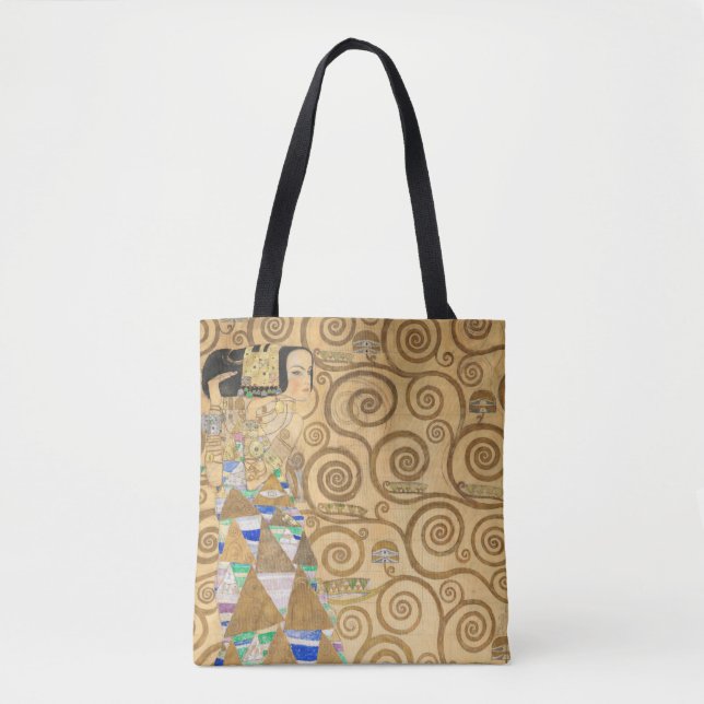Bolso De Tela Gustav Klimt - Expectativa, Frieze Stoclet (Anverso)