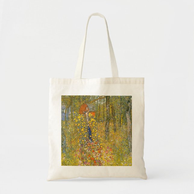 Bolso De Tela Gustav Klimt Farm Garden con Crucifix (Frente)
