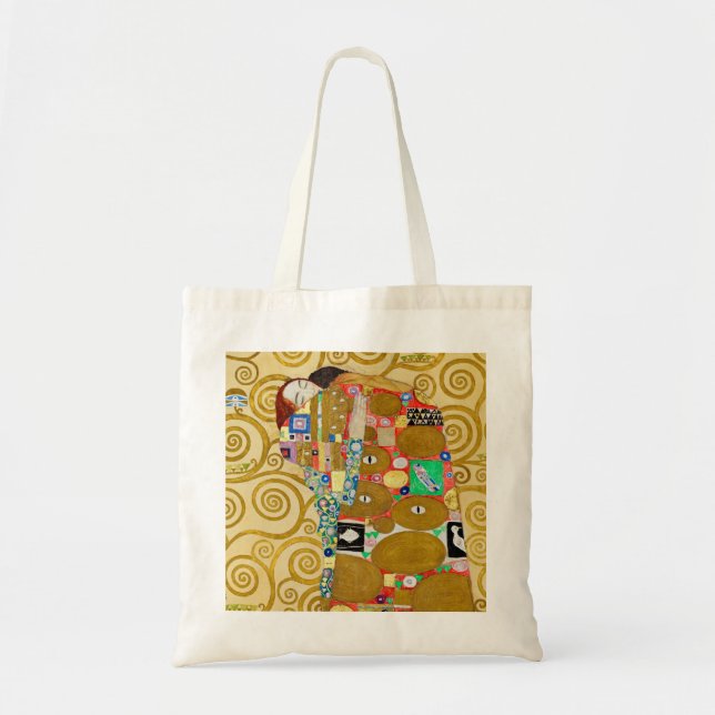Bolso De Tela Gustav Klimt Fulfillment Nouveau Couple (Frente)