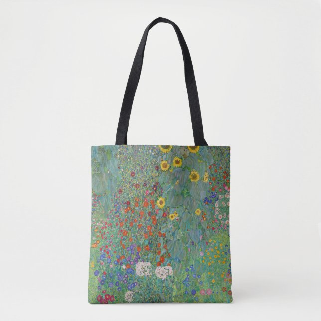Bolso De Tela Gustav Klimt - Jardín de campo con girasoles (Anverso)
