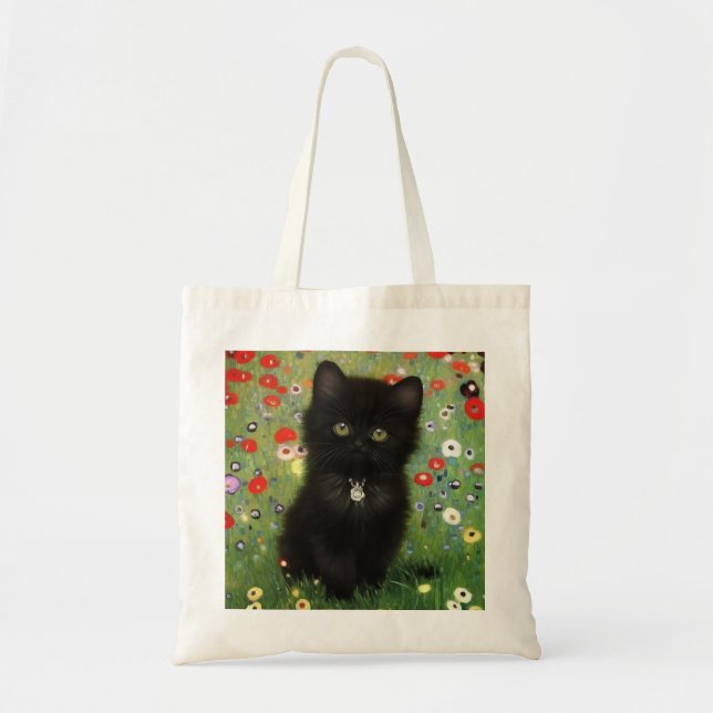 Bolso De Tela Gustav Klimt Kitten (Frente)