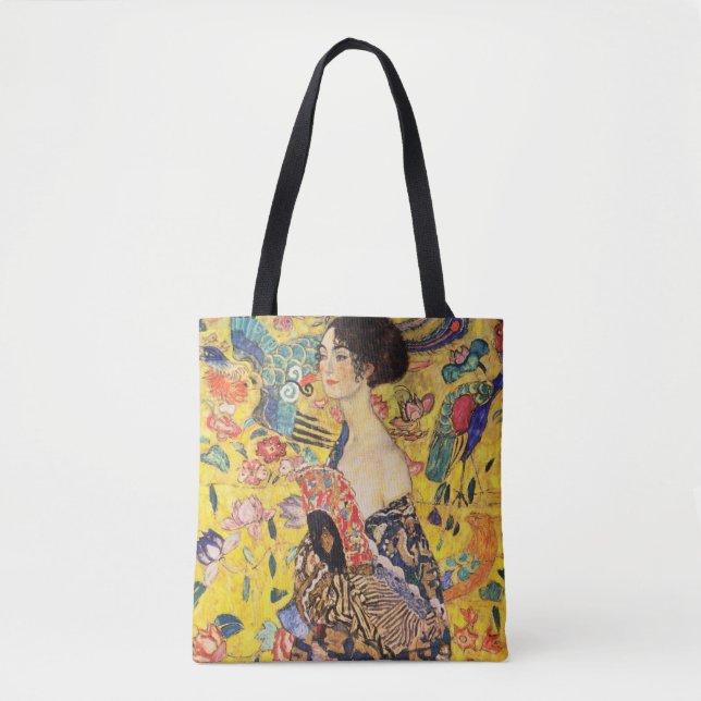 Bolso De Tela Gustav Klimt Lady Con Ventilador (Anverso)