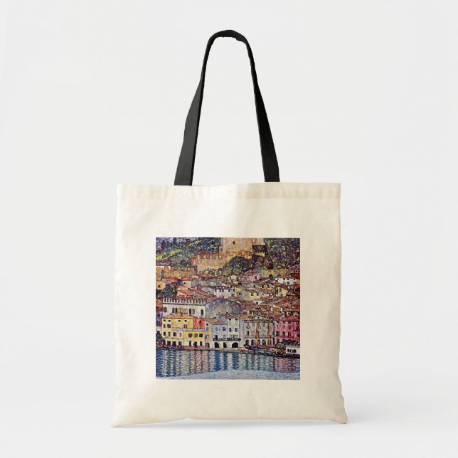 Bolso De Tela Gustav Klimt - Malcesine en el lago Garda Italia (Frente)