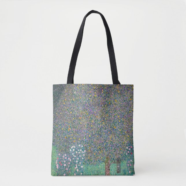 Bolso De Tela Gustav Klimt - Rosebushes bajo los árboles (Anverso)