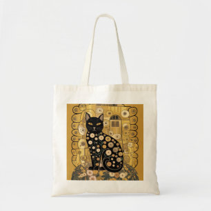 Bolso De Tela Gustav Klimt Style Black Cat Art