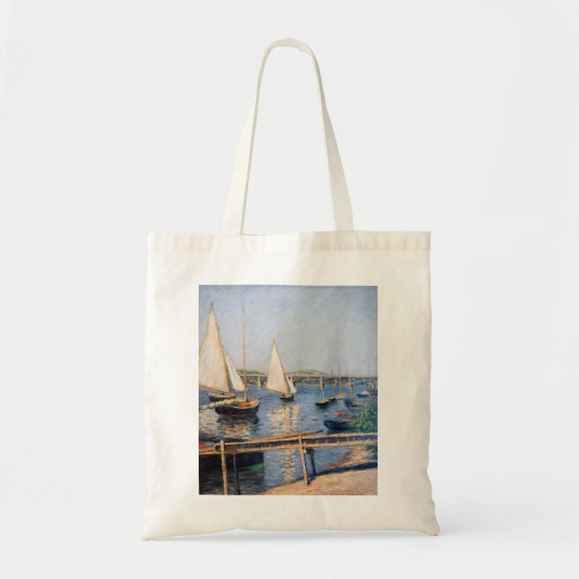 Bolso De Tela Gustave Caillebotte - Barcos de vela en Argenteuil (Frente)