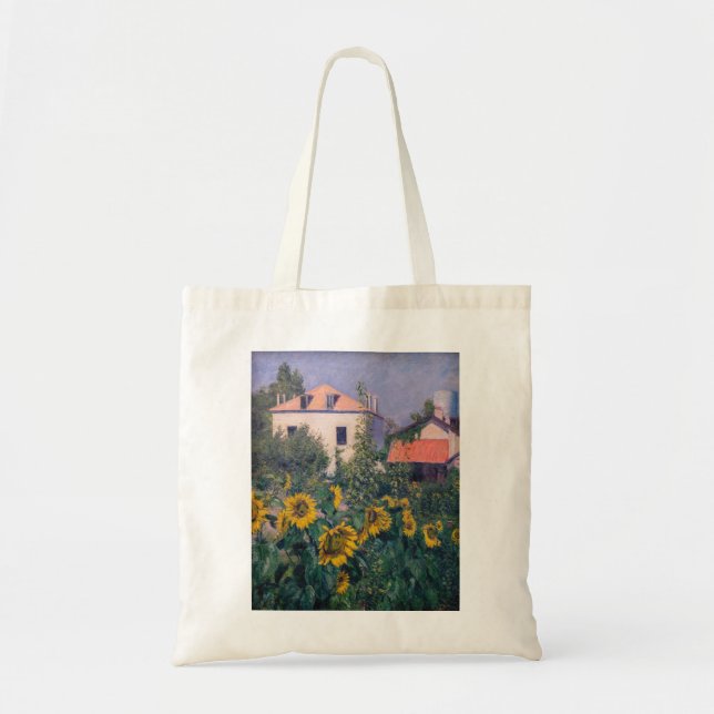 Bolso De Tela Gustave Caillebotte - Sunflowers, Garden (Frente)
