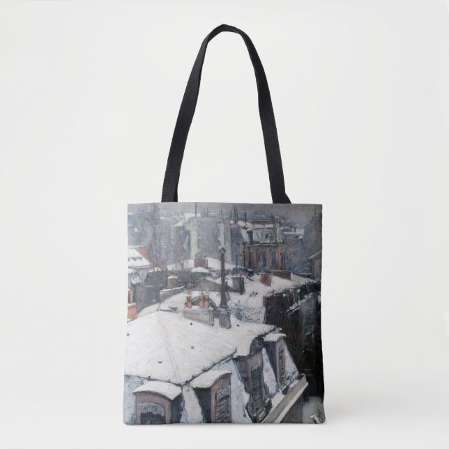 Bolso De Tela Gustave Caillebotte - Techos en la nieve (Anverso)