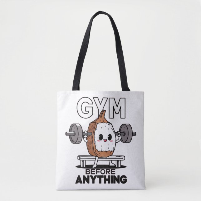 Bolso De Tela gym before anything workout gym (Anverso)