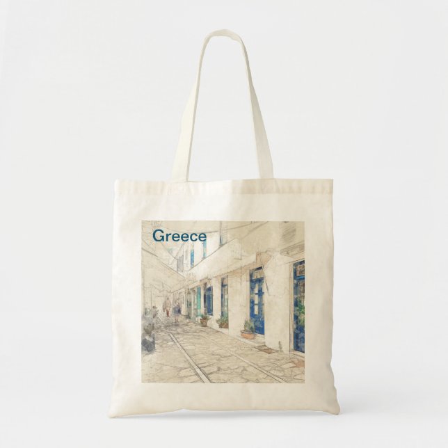 Bolso De Tela Habla tradicionalmente por las calles griegas, Gre (Frente)