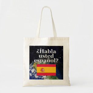 Bolso De Tela ¿Hablas español? Bandera y Tierra