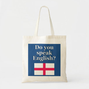 Bolso De Tela "¿Hablas inglés?" en inglés. Bandera