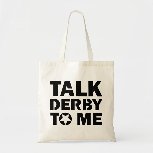 Bolso De Tela Hable Derby conmigo, Roller Derby Chica Design (Frente)