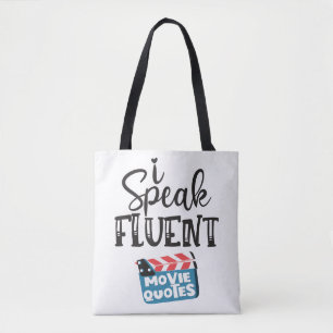 Bolso De Tela Hablo citas de películas fluidas barniz divertido