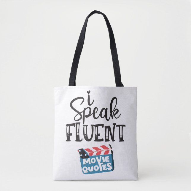 Bolso De Tela Hablo citas de películas fluidas barniz divertido (Anverso)