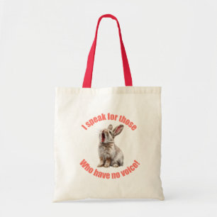 Bolso De Tela Hablo por los que no tienen voz, mog de conejo