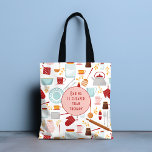Bolso De Tela Hacer Más Barato Que Terapia Funny Cocina Rosa<br><div class="desc">Baking Barato más que Therapy Funny Kitchen Pink Red Tote Bags cuenta con un colorido patrón de cocina con el texto editable "El hornear es más barato que la terapia" en la tipografía de escritura moderna. Un regalo perfecto para los que disfrutan cocinando, cocinando y estando en la cocina para...</div>