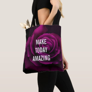 Bolso De Tela Hacer que hoy sea asombroso el Rosa púrpura Inspir