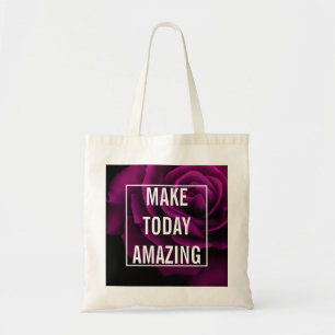 Bolso De Tela Hacer que hoy sea asombroso el Rosa púrpura Inspir