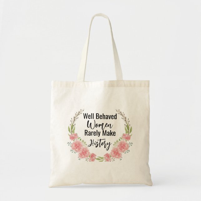 Bolso De Tela Hacer que la cita floral de Curte el historial (Frente)