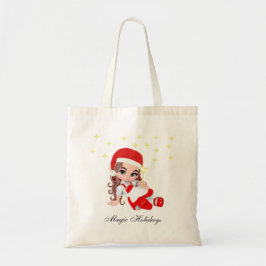 Bolso De Tela Hada ángel de Navidad linda y estrellas